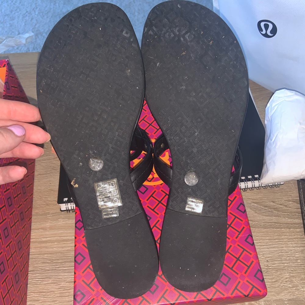 Tory Burch Black Miller Leather Sandals - Picture 5 of 15